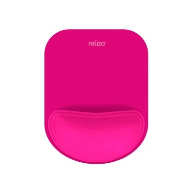 Mousepad Ergonômico Reliza Compact, Com Apoio de Pulso em Gel, Magenta - 010855