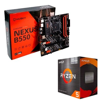 Kit Processador AMD Ryzen 5 5600GT + Placa-Mãe Husky Nexus B550