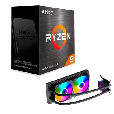 Processador AMD Ryzen 9 5900XT, 3.3 GHz (4.8 GHz Max Turbo), Cache 64MB, 16 Núcleos, 32 Threads, AM4, Sem Vídeo Integrado - 100-100001581WOF + Water Cooler MACH1 Logic, RGB, 240mm, AMD e Intel, Preto - GK240