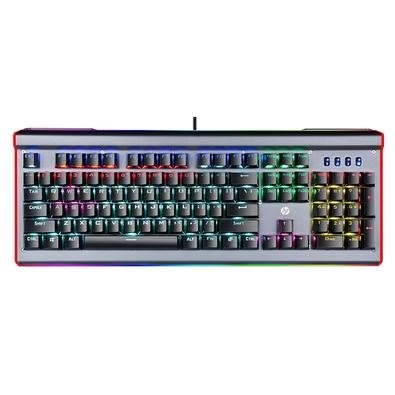 Teclado Mecânico Gamer HP GK520, RGB, USB, Switch Blue, Full Anti-Ghosting, Painel de Metal, Preto - 9AJ59AA