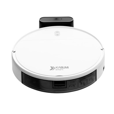 Robô Aspirador e Passa Pano KABUM! smart 100 - 5 Modos de Limpeza, Sensor Anti-Queda, Carregamento Automático, Aplicativo, Bivolt, Branco - KBSF005