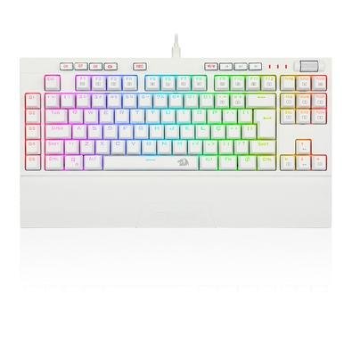 Teclado Óptico Mecânico Redragon Broadsword Pro, RGB, Switch Blue, USB, ABNT2, Branco - K588W-RGB-PRO (PT-BLUE)