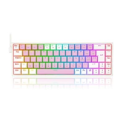 Teclado Mecânico Gamer Redragon Castor, RGB, Switch Brown, ABNT2, Rosa e Branco - K631PW-RGB (PT-BROWN)