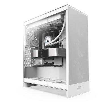 Gabinete Gamer NZXT H7 Flow, Mid-Tower, E-ATX, Lateral em Vidro Temperado, Com 3 Ventoinhas, Branco - CM-H72FW-01