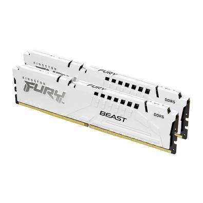 Memória RAM Kingston Fury Beast XMP,32GB (2X16GB), 6400MT/s DDR5, DIMM, CL32 Branco - KF564C32BWK2-32