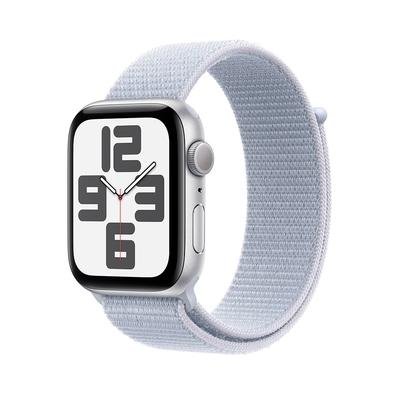 Apple Watch SE GPS, Caixa Prateada de Alumínio de 44 mm, Pulseira Loop Esportiva Nuvem Azul - MXET3BE/A