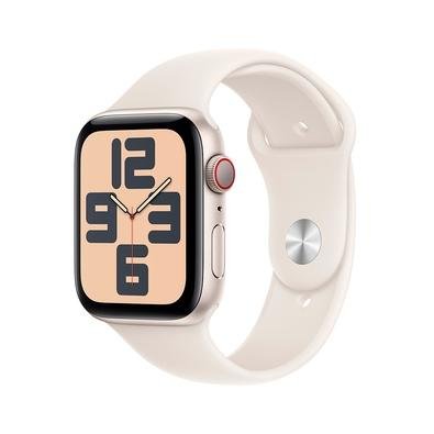 Apple Watch SE GPS + Cellular, Caixa Estelar de Alumínio de 44 mm, Pulseira Esportiva Estelar, Tamanho M/G - MXGU3BE/A