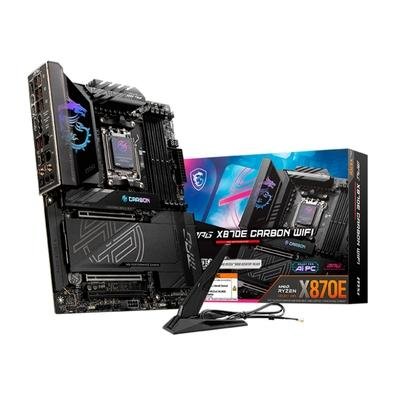 Placa Mãe MSI MPG X870E Carbon, AMD Socket AM5 ATX, DDR5, Wi-Fi 7, Suporta Bluetooth 5.4, Preto