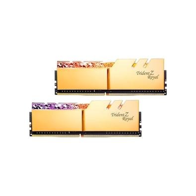 Memória RAM G.Skill Trident Z Royal Gold RGB 16GB (2X8GB), DDR4, 3200MHz, CL16, Intel XMP, Dourado – F4-3200C16D-16GTRG