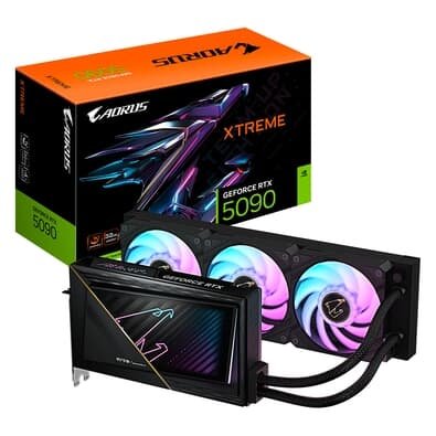 Placa de Vídeo Gigabyte RTX 5090 AORUS XTREME WATERFORCE 32G NVIDIA GeForce, 32GB GDDR7, 512bits, DLSS, Ray Tracing - 9VN5090AW-00-G10