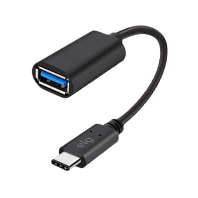 Cabo Adaptador ELG USB Tipo-c para USB-A Fêmea 3.0, 20cm, Preto - USBADP1