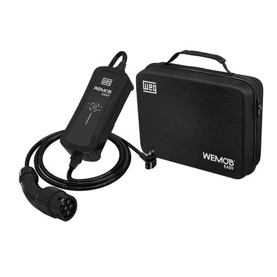 Carregador Portátil para Veículos Elétricos WEG WEMOB Easy, 4,8 kW, Bivolt, Conector Tipo 2, Cabo de 5m, IP65 - WEMOB-E-004-1T2-PBR