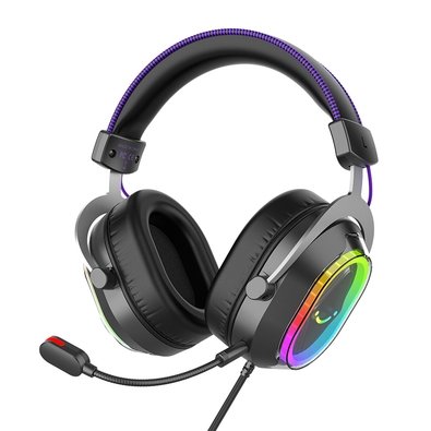 Headset Gamer Fifine AmpliGame H13, 7.1 Surround, Microfone Removível, RGB, para PC/PS5/Xbox, Preto - H13