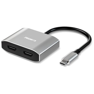 Cabo Adaptador Conversor Comtac USB-C, para 2x HDMI 2.0 4K, Alumínio - 20119483