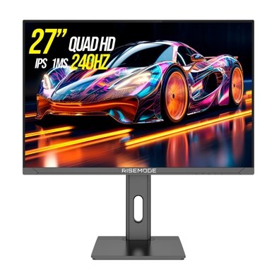 Monitor Gamer Rise Mode 27"", QHD, 240Hz, 1ms, IPS, HDMI e DisplayPort, Altura Ajustável, Som Integrado, Preto - RM-MONV02-27F2402K-B