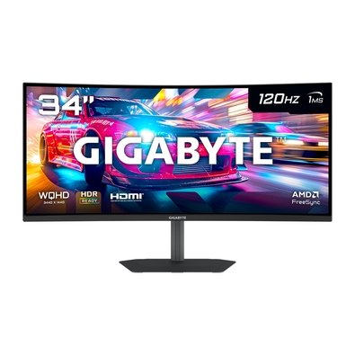 Monitor Gamer Curvo Gigabyte 34", QHD, 120Hz, 1ms, VA, Adaptive-Sync, FreeSync Premium, HDR Ready, Altura Ajustável, Preto - GS34WQCA