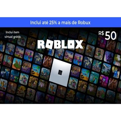 Gift Card Roblox R$50, Cartão Presente Digital