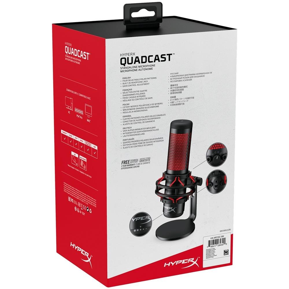Microfone Gamer HyperX QuadCast para PC | KaBuM!