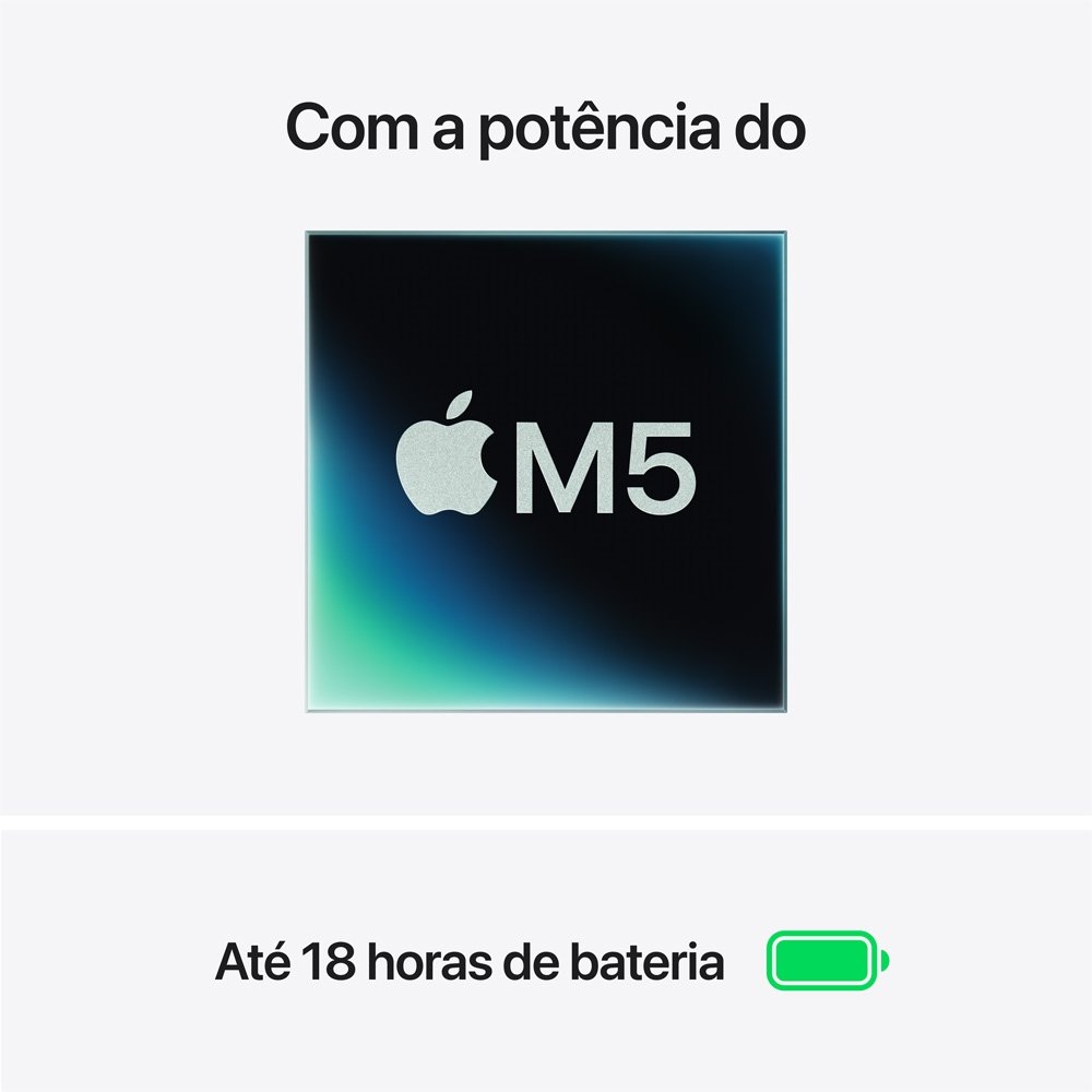 MacBook Air Apple 15" Chip M5, CPU de 10 Núcleos, GPU de 10 Núcleos, Neural Engine de 16 Núcleos, 512GB, Estelar - MDVD4BZ/A