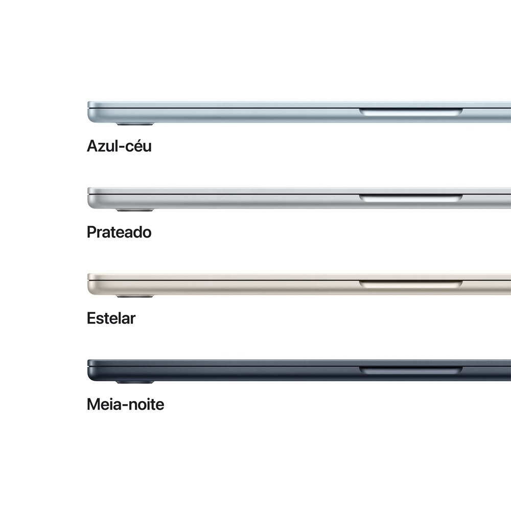 MacBook Air Apple 15" Chip M5, CPU de 10 Núcleos, GPU de 10 Núcleos, Neural Engine de 16 Núcleos, 512GB, Estelar - MDVD4BZ/A