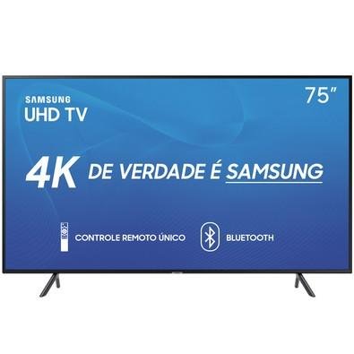 Menor preço em Smart TV LED 75´ UHD 4K Samsung, 3 HDMI, 2 USB, Bluetooth, Wi-Fi, HDR - UN75RU7100GXZD 