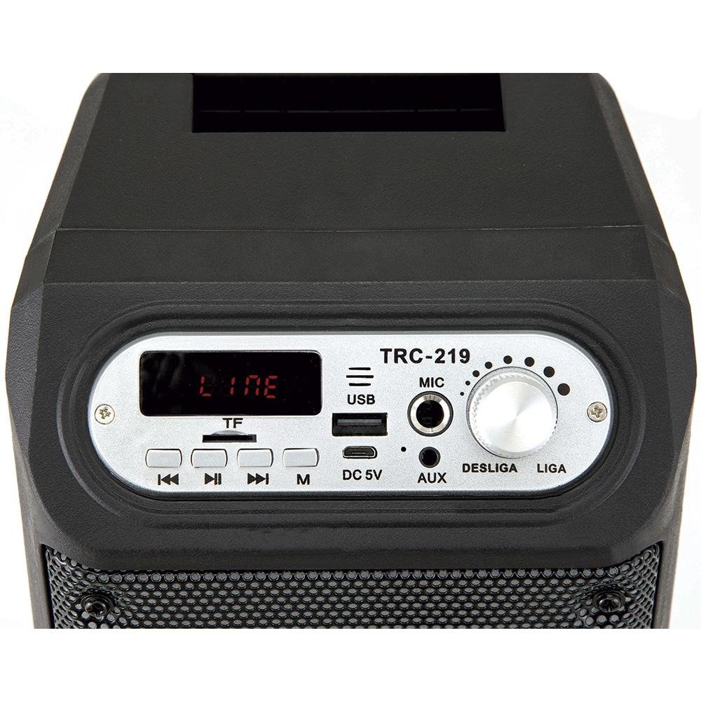 Caixa de Som Amplificadora TRC 219, Bluetooth, USB, LED, Speaker 4´, 35W