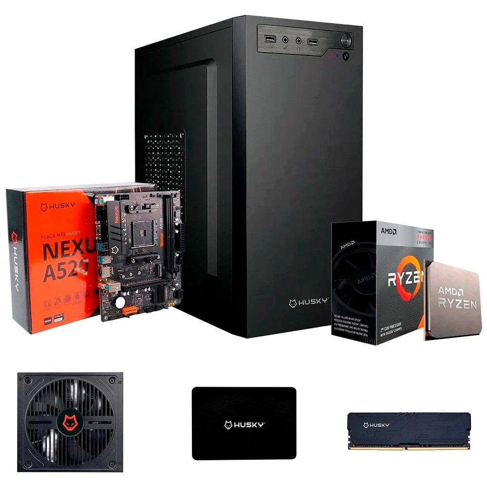 PC Husky Office Ryzen 3 3200G + 8GB DDR4 + SSD 512GB