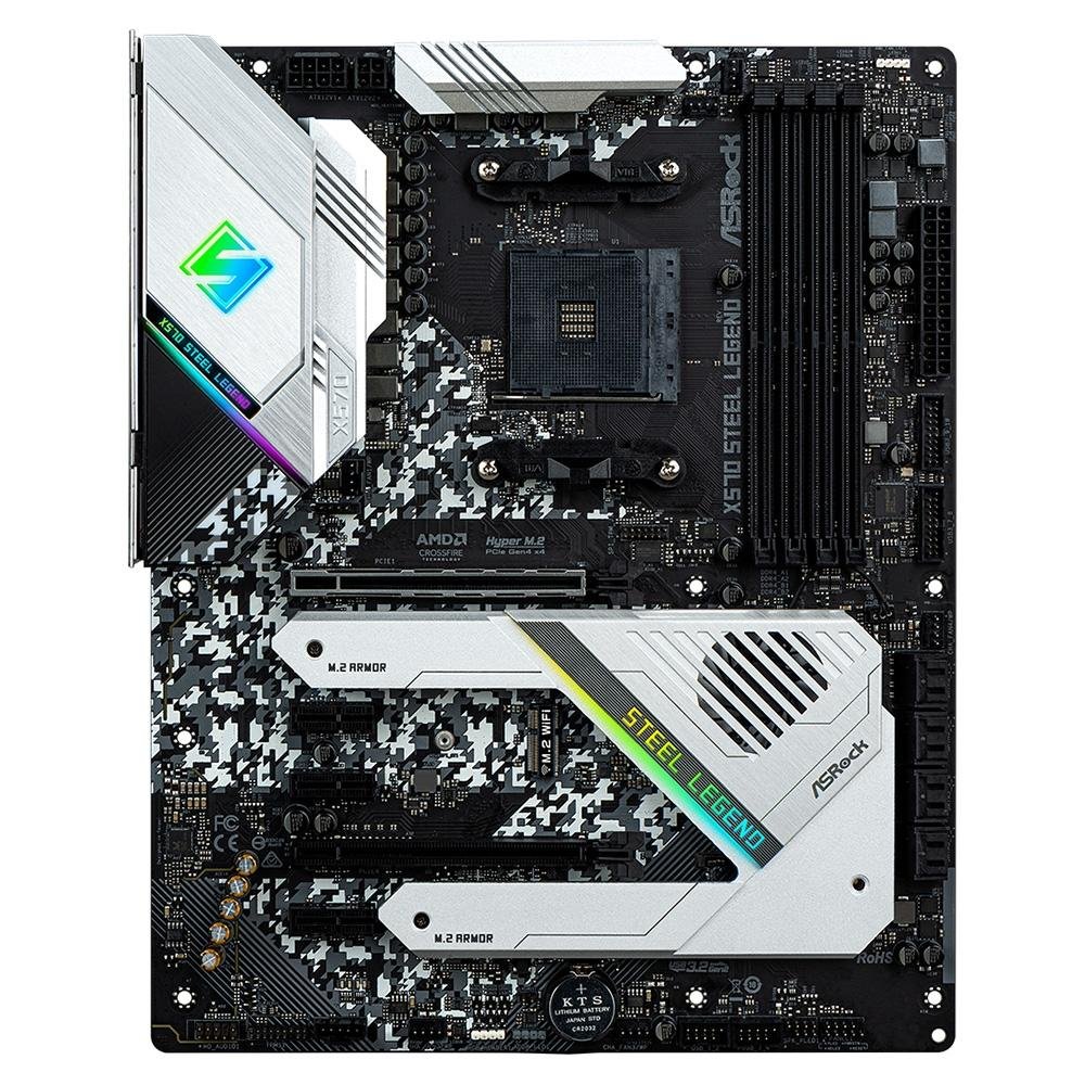 Placa Mãe Asrock ASRock X570 Steel Legend, AMD AM4, ATX, DDR4 | KaBuM!