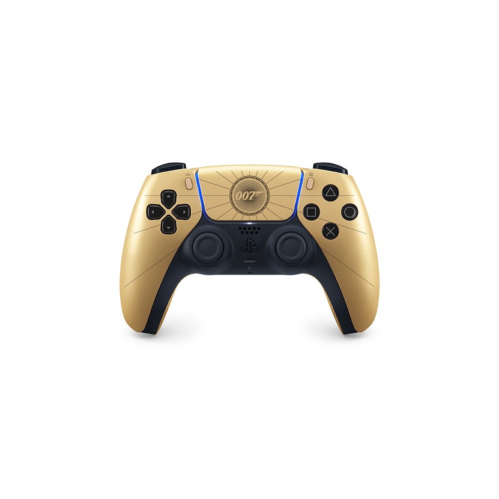 Controle Sem Fio Sony DualSense, Edição Limitada 007 First Light, PlayStation 5, Bluetooth, com Feedback Háptico, Branco e Dourado - 1000052026