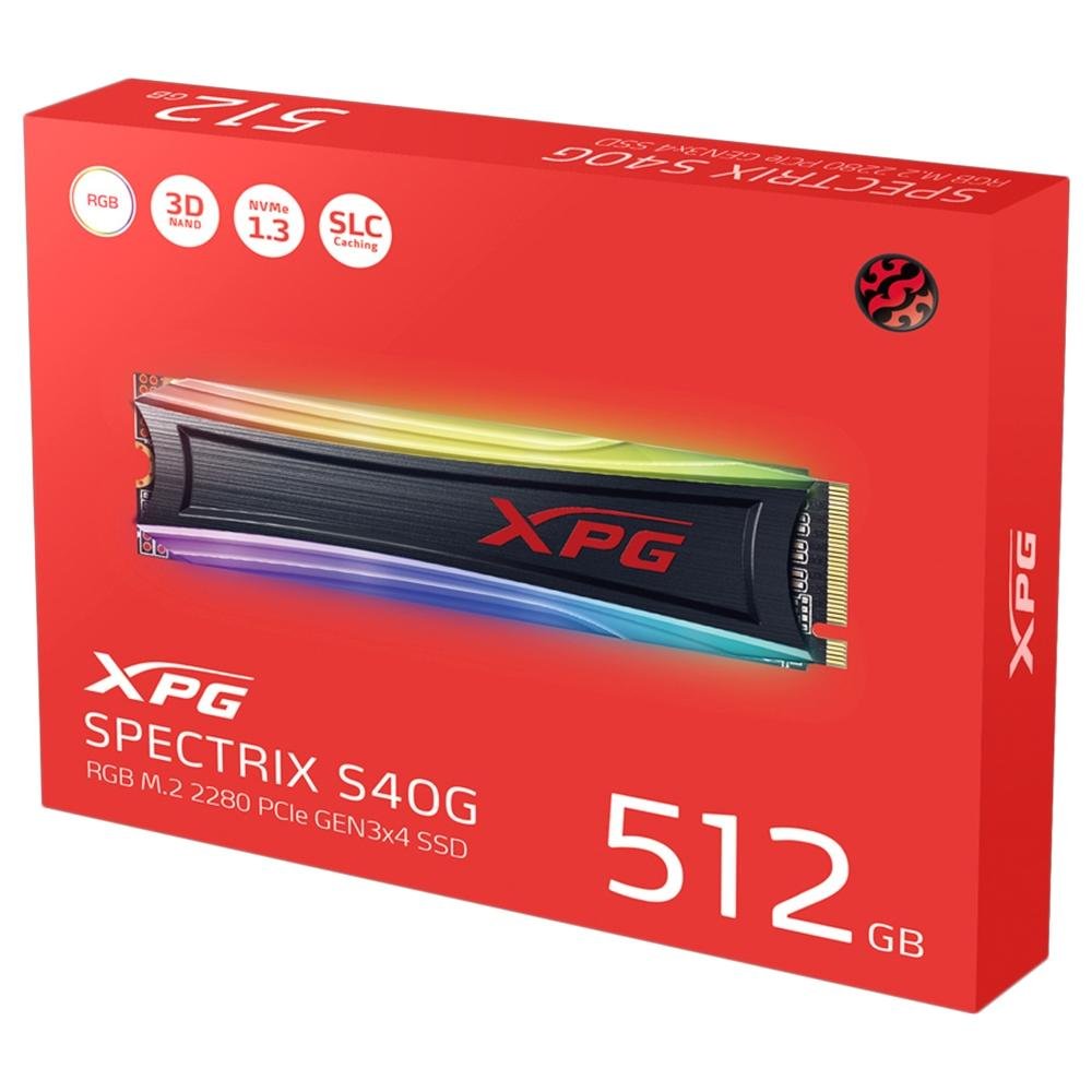 SSD 512 GB Adata XPG Spectrix S40G, M.2, Leitura: 3500MB/s e