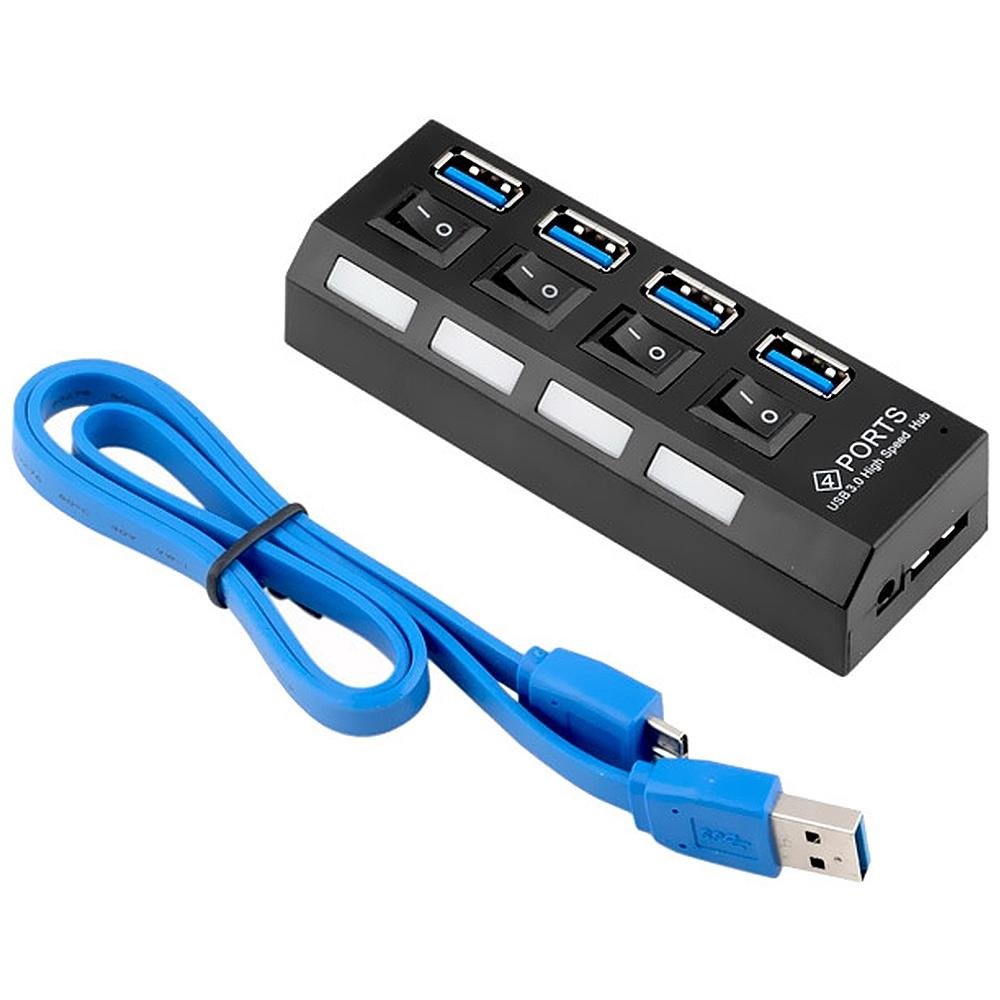 HUB USB 3.0 MD9, 4 Portas, com Interruptor Energia + Cabo - 7873 HUB USB 3.0 MD9, 4 Portas, com Interruptor Energia + Cabo - 7873