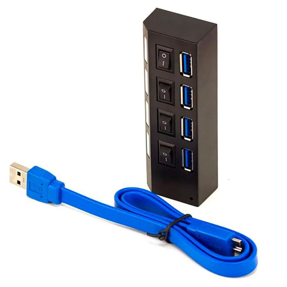 HUB USB 3.0 MD9, 4 Portas, com Interruptor Energia + Cabo - 7873 HUB USB 3.0 MD9, 4 Portas, com Interruptor Energia + Cabo - 7873