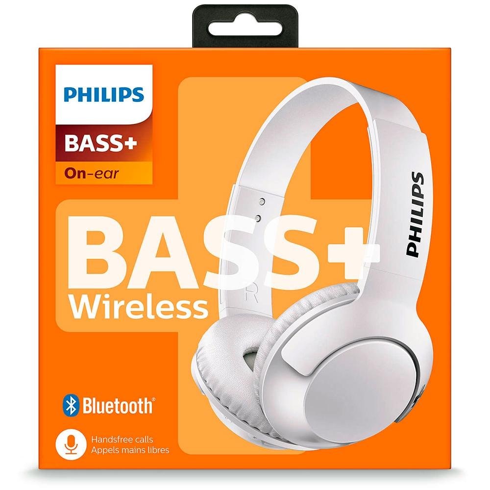 Headphone Bluetooth Philips Bass+, Branco - SHB3075WT/00 Headphone Bluetooth Philips Bass+, Branco - SHB3075WT/00