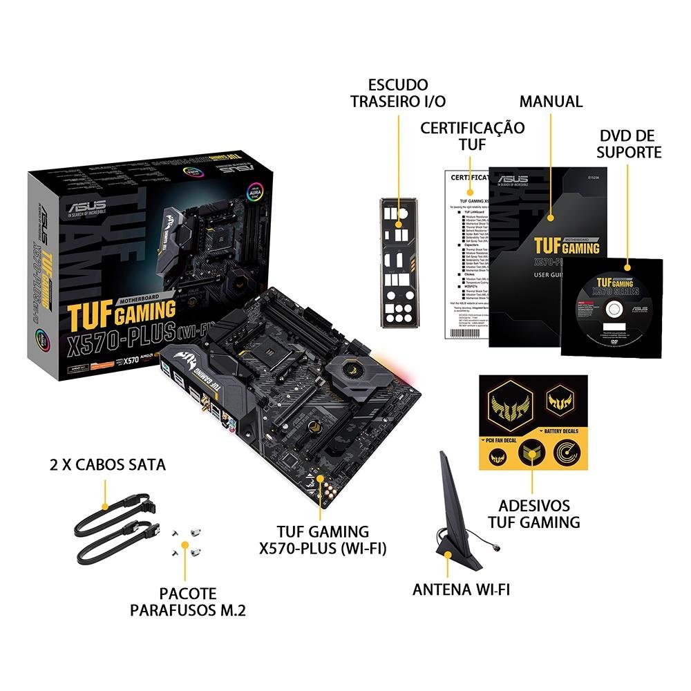 Placa Mãe Asus TUF Gaming X570-Plus Wi-Fi | KaBuM!