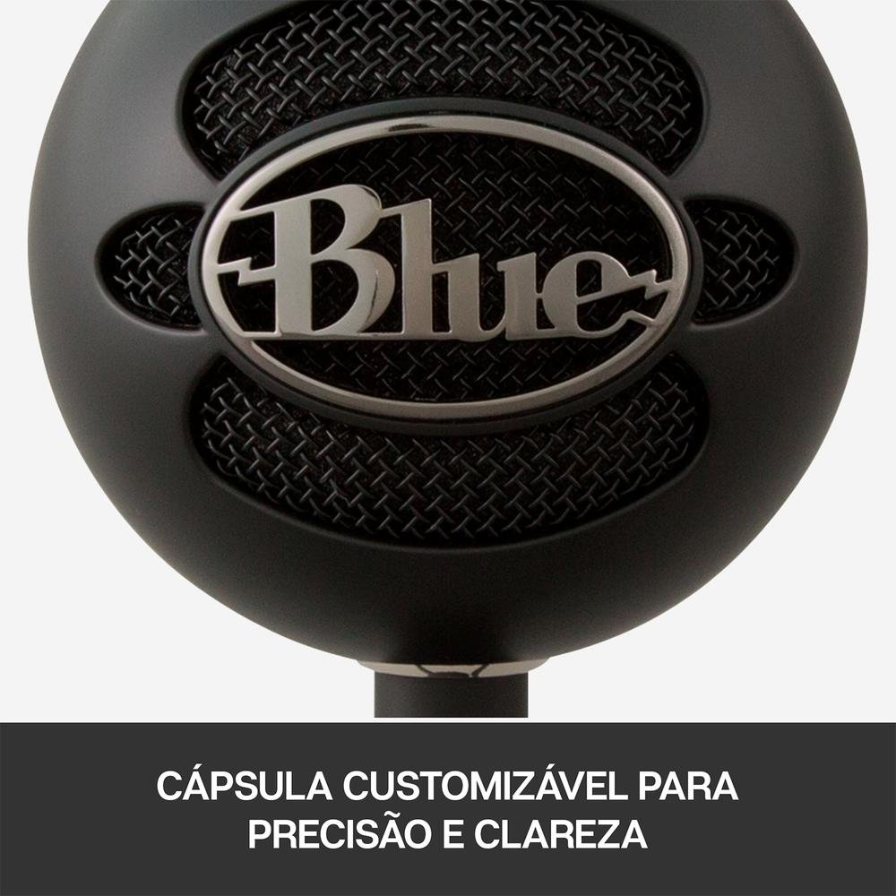 Microfone Condensador USB Blue Snowball Ice Preto