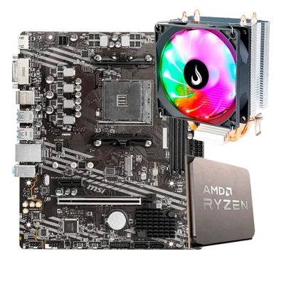 Placa-Mãe MSI B550M-A PRO + Processador AMD Ryzen 7 5700X + Air Cooler Gamer Rise Mode Z5