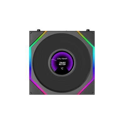 Ventoinha Lian Li Uni Fan TL LCD Flex Reverse Blade, 120mm, ARGB, PWM, Tela LCD 1.8, Preto - 12RTLLCD1F1B