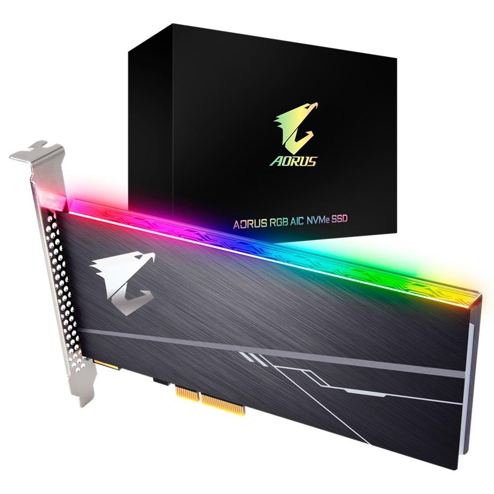 SSD Aorus RGB AIC, 1TB, PCIe, NVMe, Leituras: 3480Mb/s e Gravações: 3080Mb/s - GP-ASACNE2100TTTDR SSD Aorus RGB AIC, 1TB, PCIe, NVMe, Leituras: 3480Mb/s e Gravações: 3080Mb/s - GP-ASACNE2100TTTDR