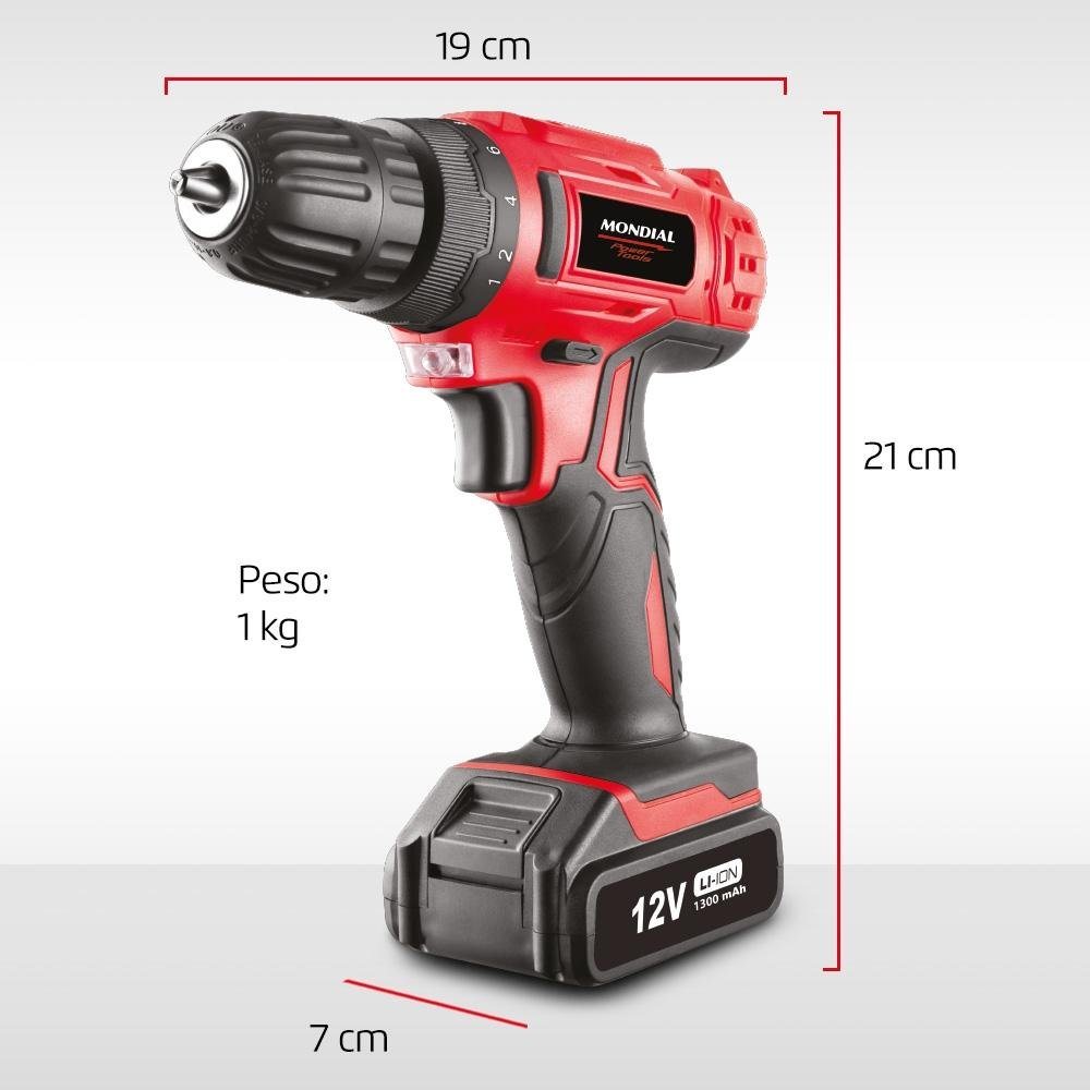 Parafusadeira e Furadeira Mondial Power Tools