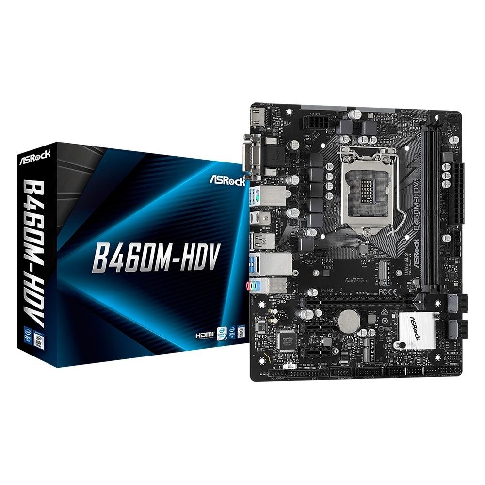 CPU ASRock B460M + Intel Core i7-10700 Placa Mãe ASRock B460M-HDV, Intel LGA 1200, Micro ATX, DDR4 | KaBuM!