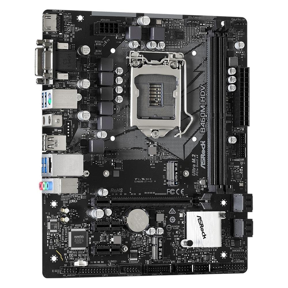 CPU ASRock B460M + Intel Core i7-10700 Placa Mãe ASRock B460M-HDV, Intel LGA 1200, Micro ATX, DDR4 | KaBuM!