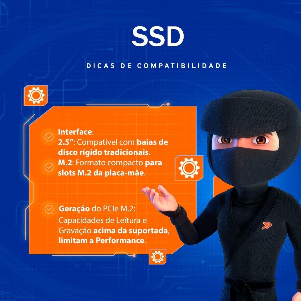 SSD Husky Gaming, SATA, 128GB, 2.5", Leitura: 570MB/s, Gravação: 500MB/s, Preto - HGML000