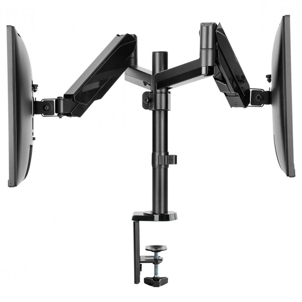 Suporte de Mesa Articulado para 2 Monitores de 17" a 32" PCYes, com Pistão a Gás, VESA, Preto - 31593