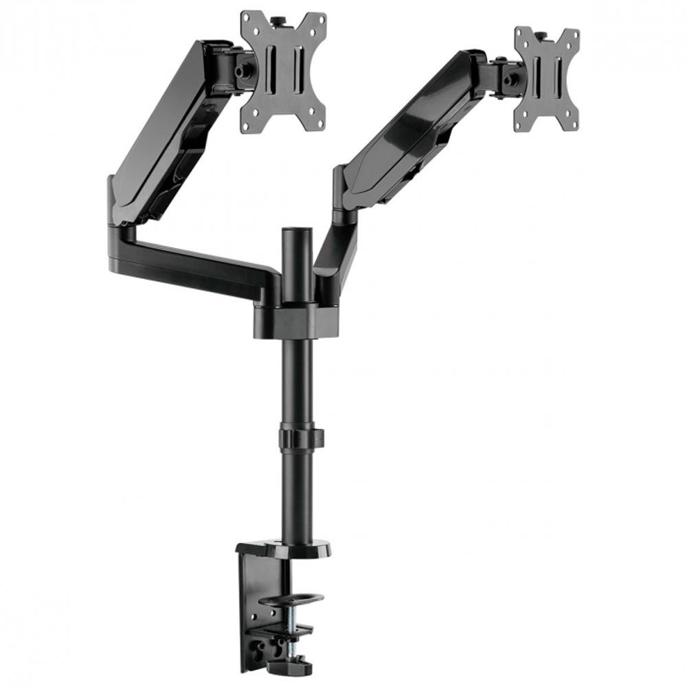 Suporte de Mesa Articulado para 2 Monitores de 17" a 32" PCYes, com Pistão a Gás, VESA, Preto - 31593