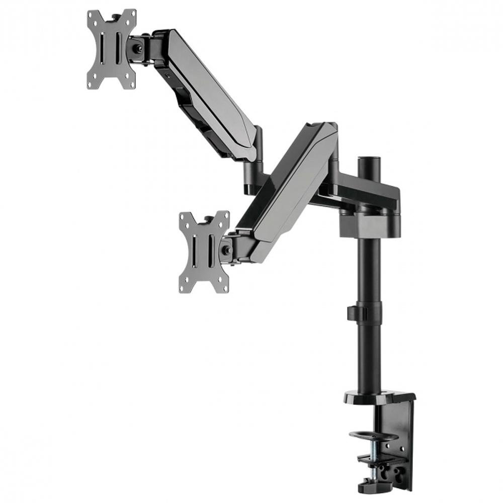 Suporte de Mesa Articulado para 2 Monitores de 17" a 32" PCYes, com Pistão a Gás, VESA, Preto - 31593