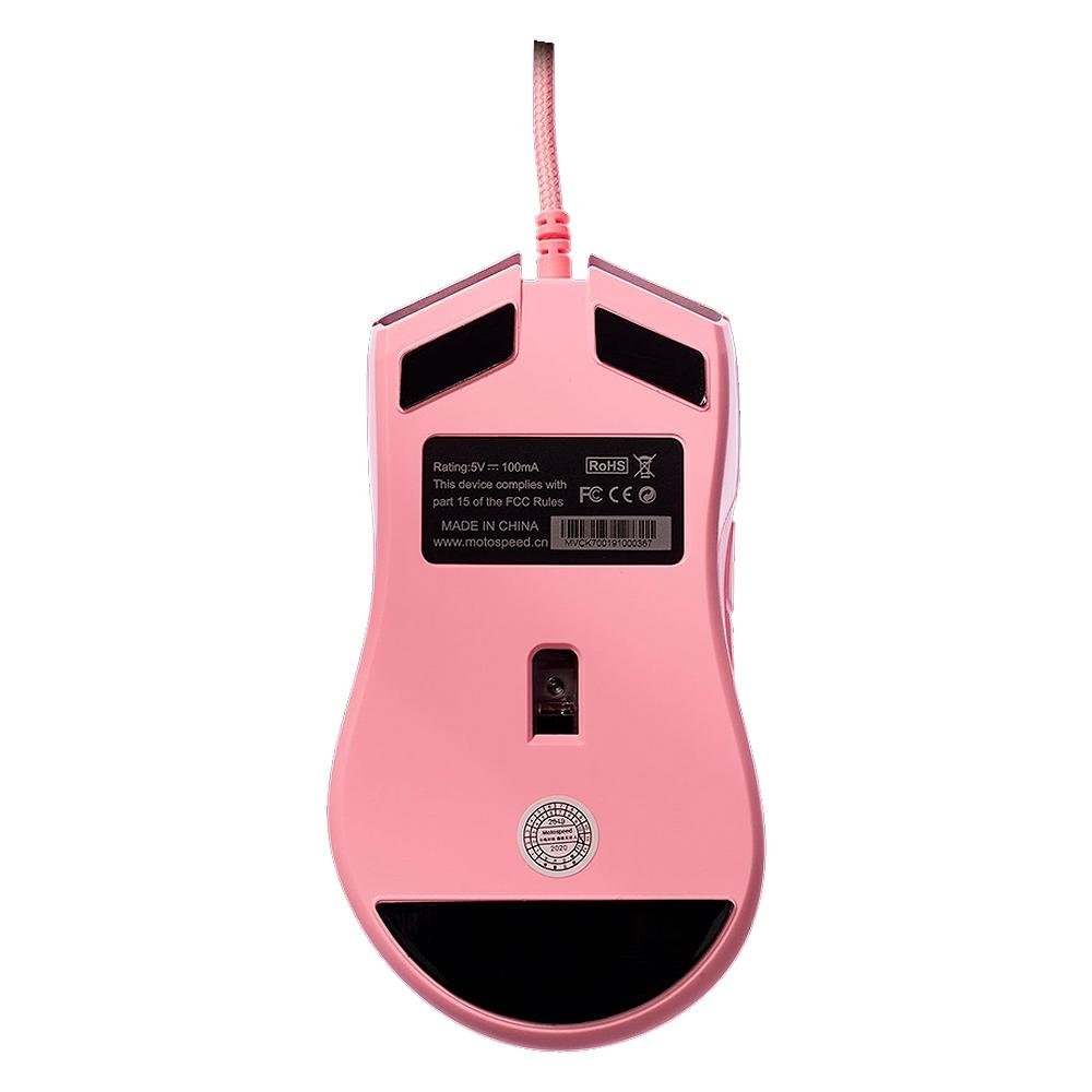 Mouse Gamer Motospeed V70 Essential, RGB, 7 Botões, 12.400DPI, Rosa - FMSMS0085RSA Mouse Gamer Motospeed V70 Essential, RGB, 7 Botões, 12.400DPI, Rosa - FMSMS0085RSA