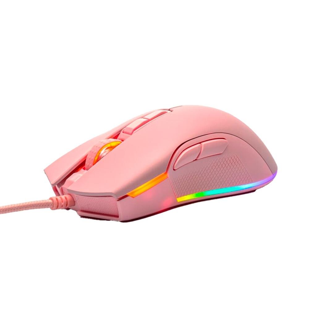 Mouse Gamer Motospeed V70 Essential, RGB, 7 Botões, 12.400DPI, Rosa - FMSMS0085RSA Mouse Gamer Motospeed V70 Essential, RGB, 7 Botões, 12.400DPI, Rosa - FMSMS0085RSA
