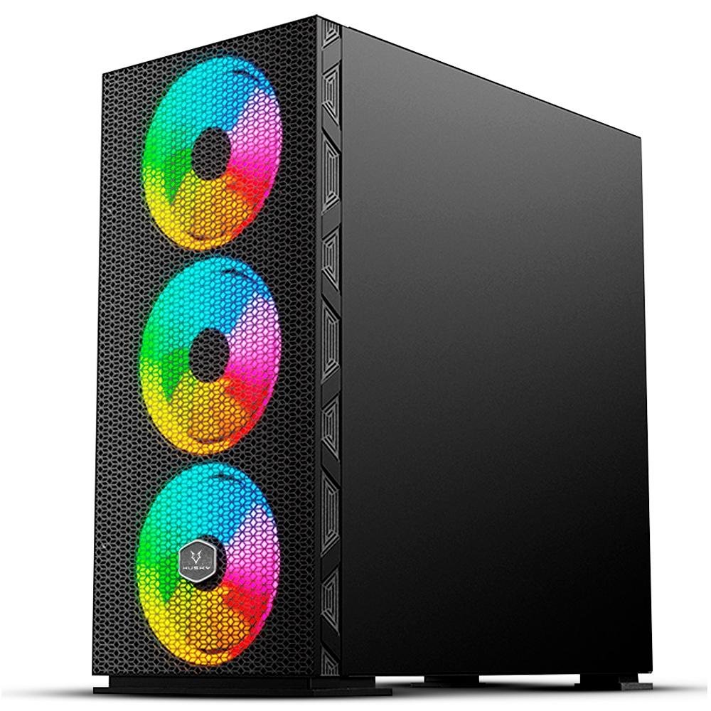 Gabinete Gamer Husky Polar, Mid Tower, ARGB, com FAN, Porta em Vidro Temperado - HGMC005