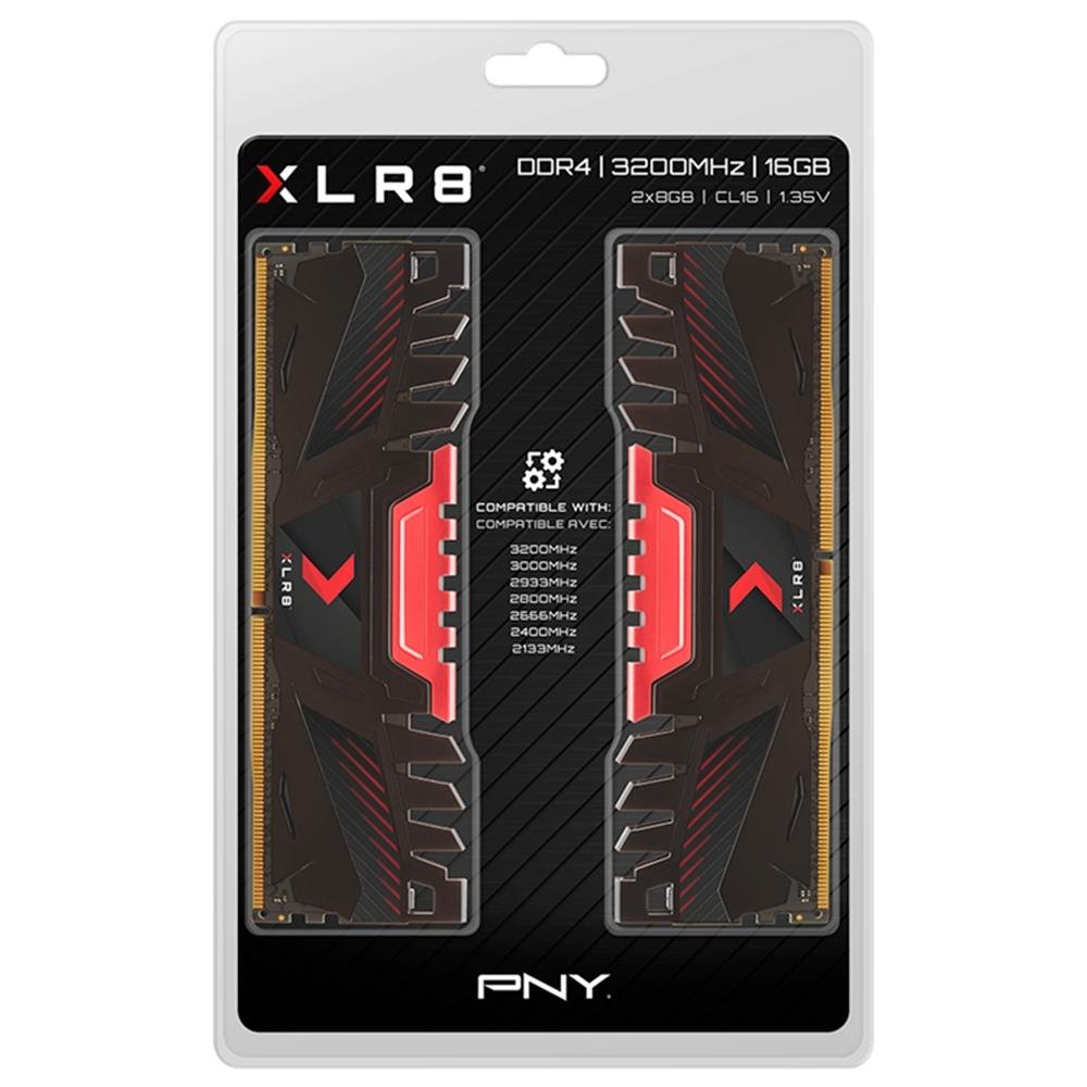 Memória PNY XLR8, 16GB (2x8GB), 3200MHz, DDR4, CL16