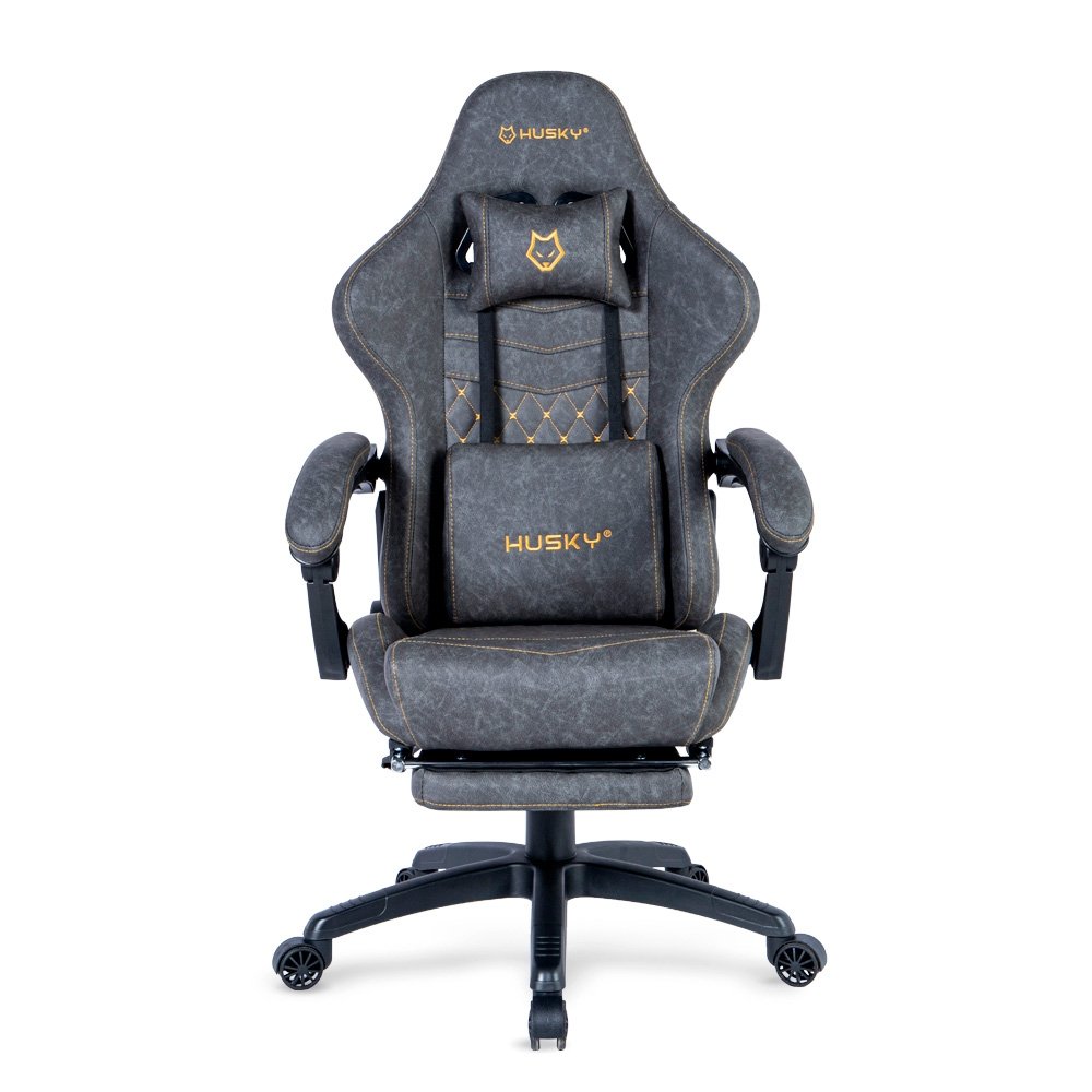 Cadeira Gamer Husky Tempest 700, Até 145kg, Almofadas, Reclinável 150º, PU, Descanso para Pés, Cinza - HCG700CZ - view 2